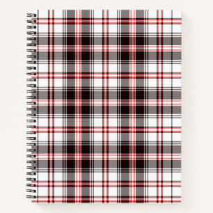 Kleurrijk patroon met rode en zwarte plaat notitieboek