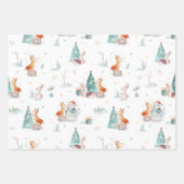 Kleurrijk patroon met schattige kerstdieren inpakpapier vel (Voorkant 3)