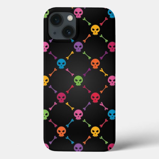 Kleurrijk patroon met schedels Case-Mate iPhone case (Achterkant)