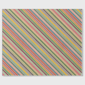 Kleurrijk patroon op bijtende bruine kraft cadeaupapier (Vlak)