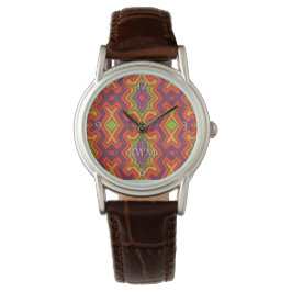 Kleurrijk patroon op maat gemaakte initialen  horloge