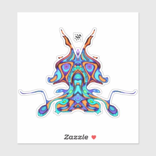 Kleurrijk patroon (pareidolia) - Ruimtepapegaai v1 Sticker (Vel)