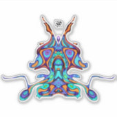 Kleurrijk patroon (pareidolia) - Ruimtepapegaai v1 Sticker (Voorkant)