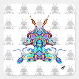 Kleurrijk patroon (pareidolia) - Ruimtepapegaai v2 Vierkante Sticker