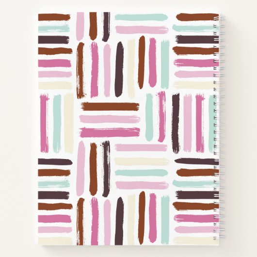 Kleurrijk patroon penseelstreken notitieboek (Achterkant)