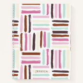 Kleurrijk patroon penseelstreken notitieboek (Voorkant)