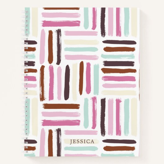 Kleurrijk patroon penseelstreken notitieboek (Voorkant)