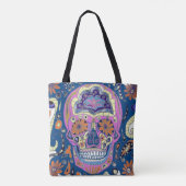 Kleurrijk patroon schedel tote bag (Achterkant)