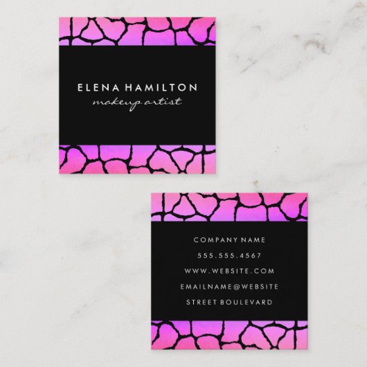 Kleurrijk patroon trim vierkante visitekaartje (Voorkant / Achterkant)