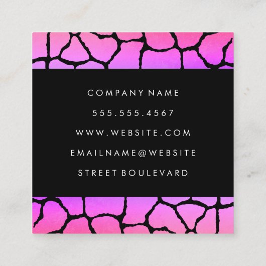 Kleurrijk patroon trim vierkante visitekaartje (Achterkant)