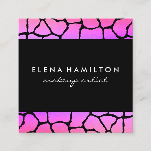 Kleurrijk patroon trim vierkante visitekaartje (Voorkant)