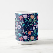 Kleurrijk patroon van  bloemen en vlinders koffiemok (Center)