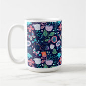 Kleurrijk patroon van  bloemen en vlinders koffiemok (Links)