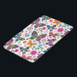 Kleurrijk patroon van buistuiken en bloemen iPad mini cover<br><div class="desc">Koel kleurrijke retro butterflies en bloespatroon Aangepaste en optionele monogram versie beschikbaar via e-mail. Het ontwerp is beschikbaar op andere producten en kan worden aangevraagd op elk product dat door Zazzle wordt aangeboden.</div>