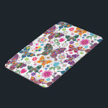 Kleurrijk patroon van buistuiken en bloemen iPad mini cover<br><div class="desc">Koel kleurrijke retro butterflies en bloespatroon Aangepaste en optionele monogram versie beschikbaar via e-mail. Het ontwerp is beschikbaar op andere producten en kan worden aangevraagd op elk product dat door Zazzle wordt aangeboden.</div>