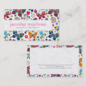 Kleurrijk patroon van buistuiken en bloemen visitekaartje (Voorkant / Achterkant)