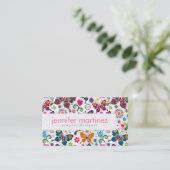 Kleurrijk patroon van buistuiken en bloemen visitekaartje (Staand voorkant)