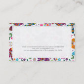 Kleurrijk patroon van buistuiken en bloemen visitekaartje (Achterkant)