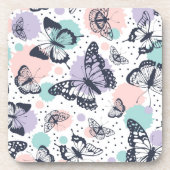 Kleurrijk patroon van de butterflies bier onderzetter (Voorkant)