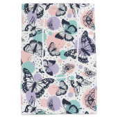 Kleurrijk patroon van de butterflies medium cadeauzakje (Achterkant)