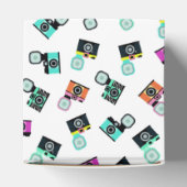 Kleurrijk patroon van Flash-camera Retro Bedankdoosjes (Bovenkant)