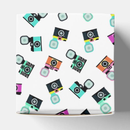 Kleurrijk patroon van Flash-camera Retro Bedankdoosjes (Bovenkant)