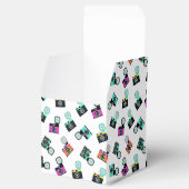 Kleurrijk patroon van Flash-camera Retro Bedankdoosjes (Geopend)