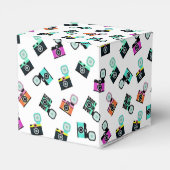 Kleurrijk patroon van Flash-camera Retro Bedankdoosjes (Achterkant)