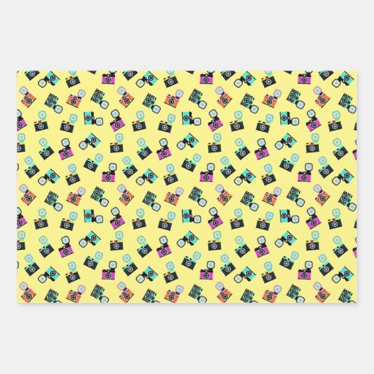 Kleurrijk patroon van Flash-camera Retro Inpakpapier Vel (Voorkant)