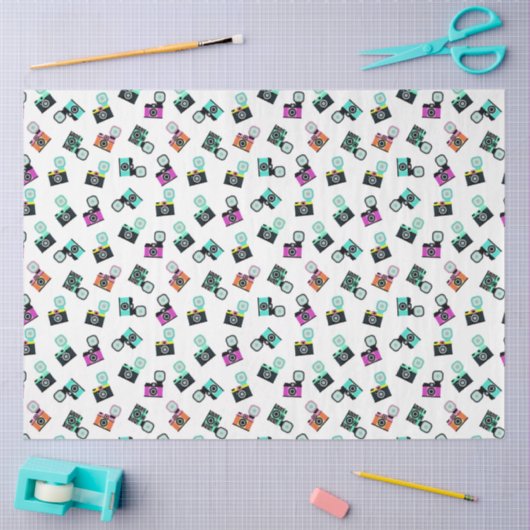 Kleurrijk patroon van Flash-camera Retro Tissuepapier (Craft)