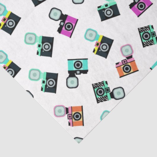 Kleurrijk patroon van Flash-camera Retro Tissuepapier (Detail)