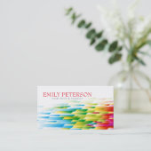 Kleurrijk patroon van geometrische vormen van Retr Visitekaartje (Staand voorkant)
