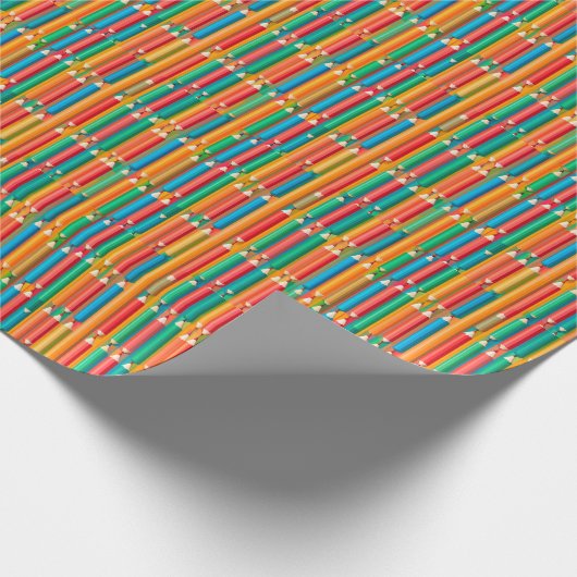 Kleurrijk patroon van helder gearrangeerde potlode cadeaupapier (Hoek)