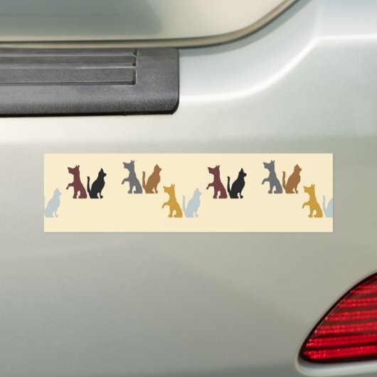 Kleurrijk patroon van katten en honden bumpersticker (Op auto)