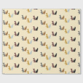 Kleurrijk patroon van katten en honden cadeaupapier (Vlak)