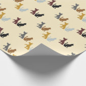 Kleurrijk patroon van katten en honden cadeaupapier (Hoek)