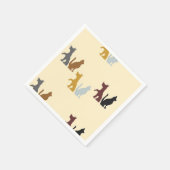 Kleurrijk patroon van katten en honden servet (Hoek)