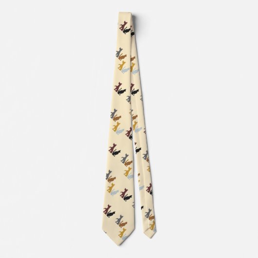 Kleurrijk patroon van katten en honden stropdas (Voorkant)