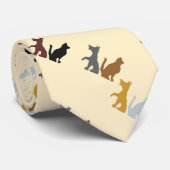 Kleurrijk patroon van katten en honden stropdas (Opgerold)