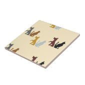 Kleurrijk patroon van katten en honden tegeltje (Zijkant)