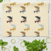 Kleurrijk patroon van katten en honden theedoek (Gevouwen)