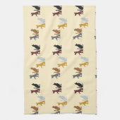 Kleurrijk patroon van katten en honden theedoek (Verticaal)