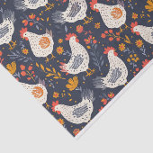  kleurrijk patroon van kippenillustraties tissuepapier (Detail)