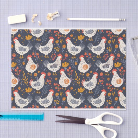  kleurrijk patroon van kippenillustraties tissuepapier (Craft)