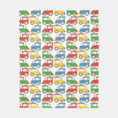 Kleurrijk patroon van kleine treinen fleece deken (Voorkant)