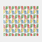 Kleurrijk patroon van kleine treinen fleece deken (Voorkant (Horizontaal))