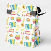 Kleurrijk patroon van muziekinstrumenten voor kind bedankdoosjes (Achterkant)