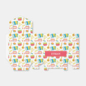 Kleurrijk patroon van muziekinstrumenten voor kind bedankdoosjes (Uitgevouwen)