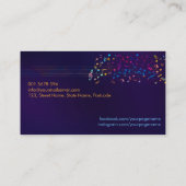 Kleurrijk patroon van Muzieknoten op violet Visitekaartje (Achterkant)