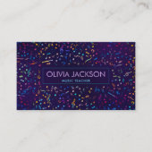Kleurrijk patroon van Muzieknoten op violet Visitekaartje (Voorkant)